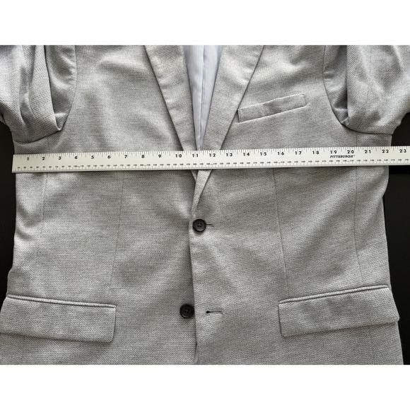 Banana Republic Tailored Slim Fit Blazer Men 44R Gray Textured Sport Coat Jacket - Picture 11 of 16